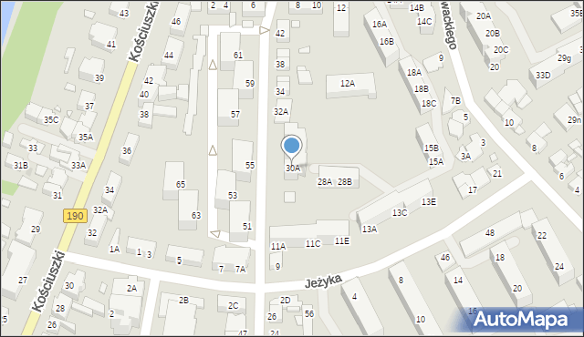 Wągrowiec, Średnia, 30A, mapa Wągrowiec