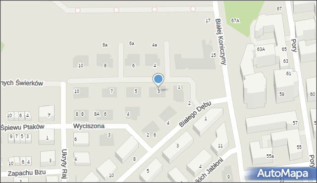 Warszawa, Srebrnych Świerków, 3, mapa Warszawy