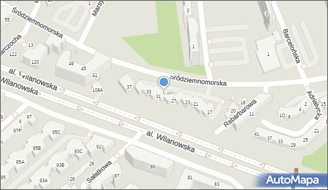 Warszawa, Śródziemnomorska, 29, mapa Warszawy