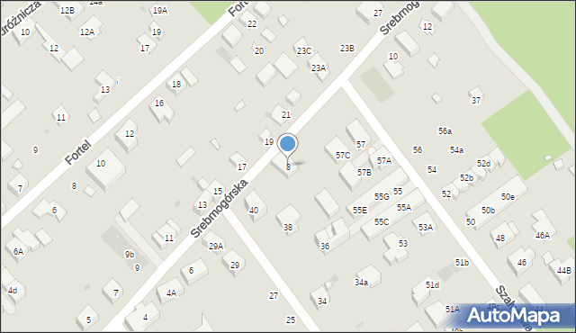 Warszawa, Srebrnogórska, 8, mapa Warszawy