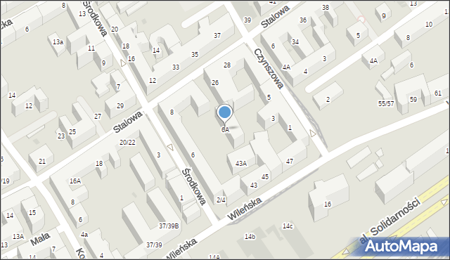 Warszawa, Środkowa, 6A, mapa Warszawy