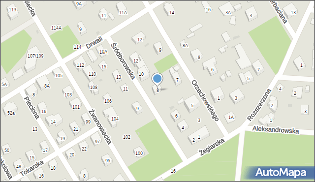 Warszawa, Śródborowska, 8, mapa Warszawy