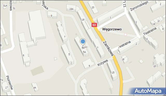 Węgorzewo, Śródmiejska, 5A, mapa Węgorzewo