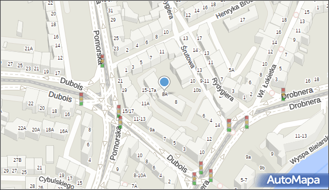 Wrocław, Śrutowa, 8A, mapa Wrocławia