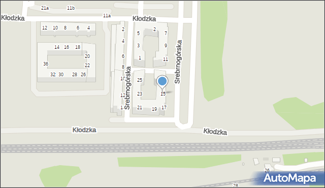 Wrocław, Srebrnogórska, 15, mapa Wrocławia