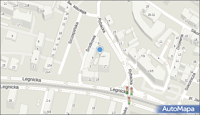 Wrocław, Środkowa, 5b, mapa Wrocławia