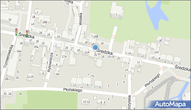 Wrocław, Średzka, 21, mapa Wrocławia