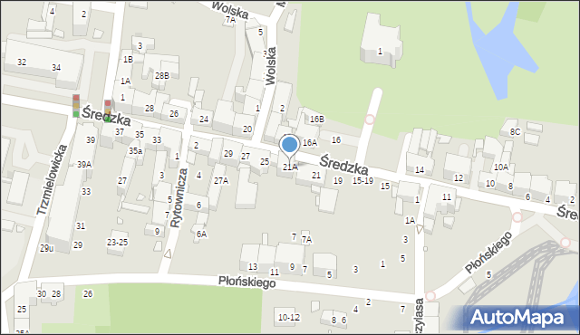 Wrocław, Średzka, 21A, mapa Wrocławia