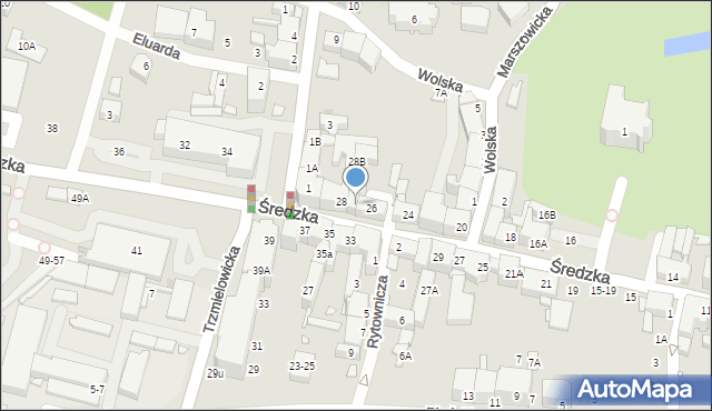 Wrocław, Średzka, 26A, mapa Wrocławia