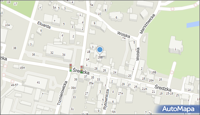 Wrocław, Średzka, 28B, mapa Wrocławia