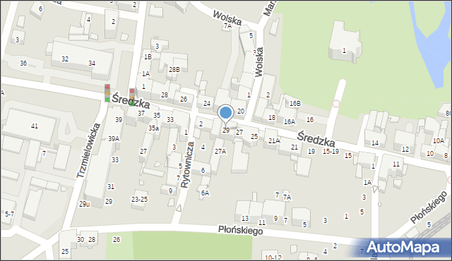 Wrocław, Średzka, 29, mapa Wrocławia
