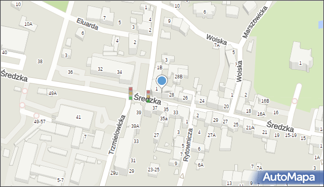 Wrocław, Średzka, 30, mapa Wrocławia