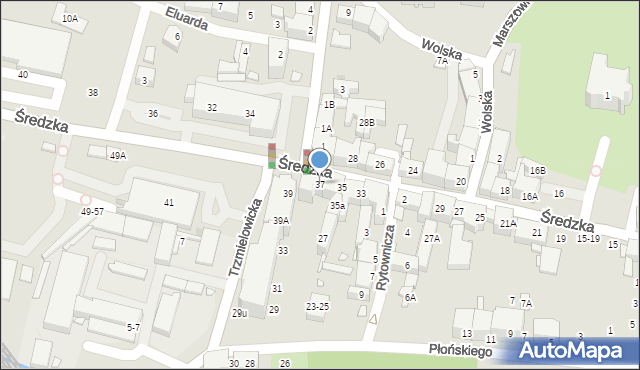 Wrocław, Średzka, 37, mapa Wrocławia