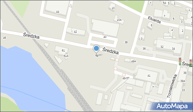 Wrocław, Średzka, 59, mapa Wrocławia