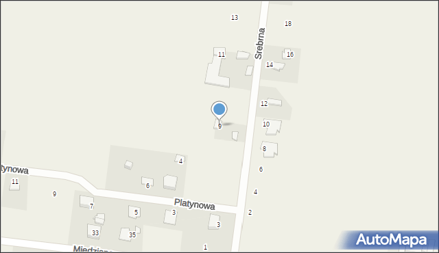 Wronowice, Srebrna, 9, mapa Wronowice