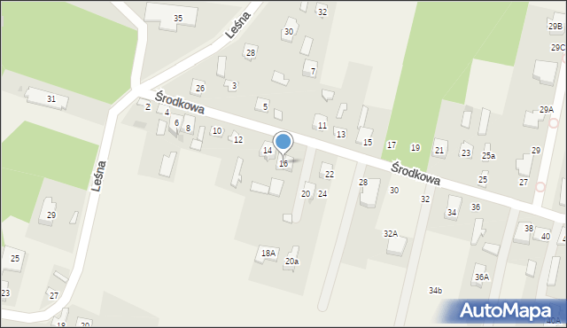 Zaborów, Środkowa, 18, mapa Zaborów