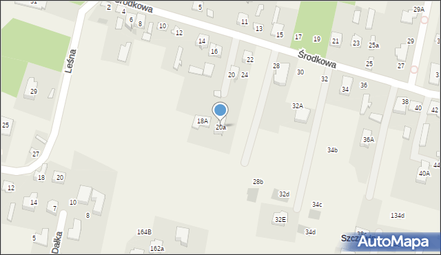Zaborów, Środkowa, 20a, mapa Zaborów