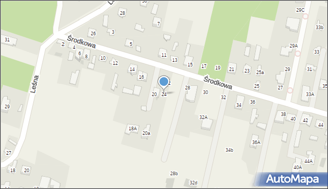 Zaborów, Środkowa, 24, mapa Zaborów