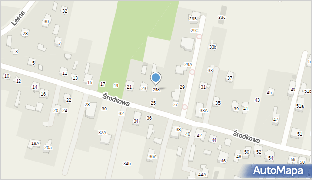 Zaborów, Środkowa, 25a, mapa Zaborów