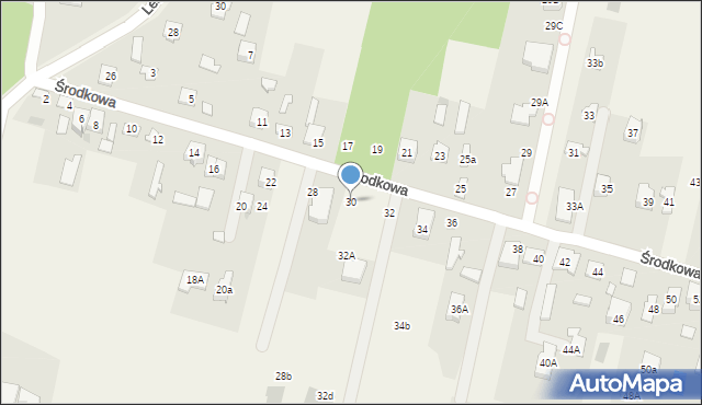 Zaborów, Środkowa, 30, mapa Zaborów