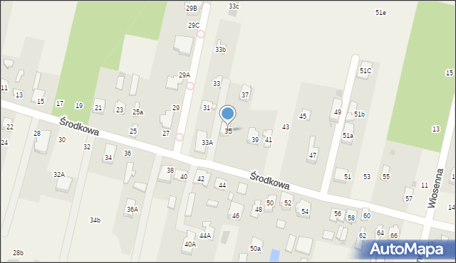 Zaborów, Środkowa, 35, mapa Zaborów