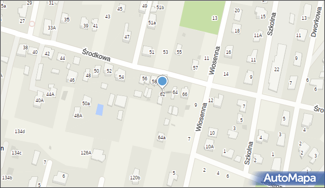 Zaborów, Środkowa, 62, mapa Zaborów