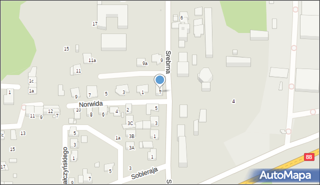 Zabrze, Srebrna, 7, mapa Zabrza