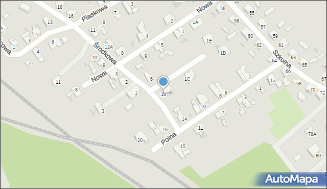 Żagań, Środkowa, 1b, mapa Żagań