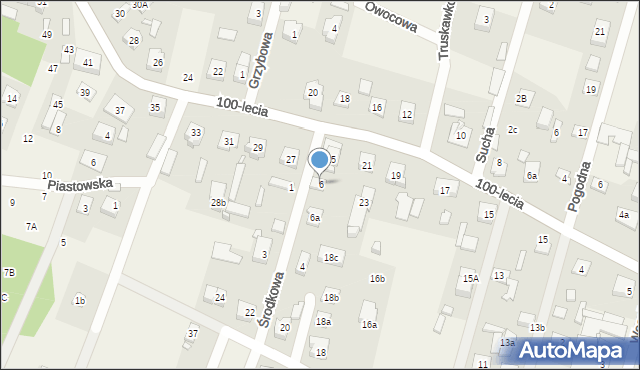 Zagościniec, Środkowa, 6, mapa Zagościniec