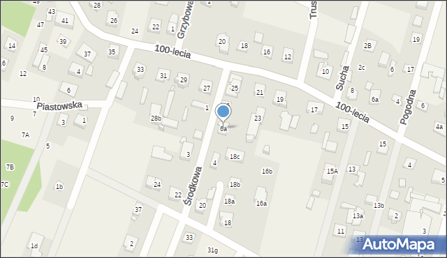 Zagościniec, Środkowa, 6a, mapa Zagościniec