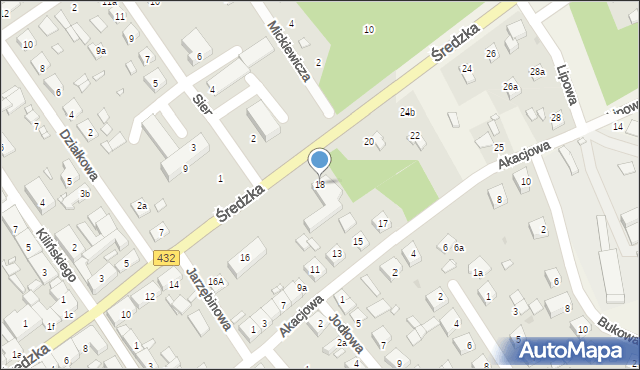 Zaniemyśl, Średzka, 18, mapa Zaniemyśl