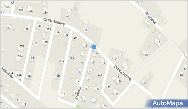 Zebrzydowice, Srebrna, 1, mapa Zebrzydowice