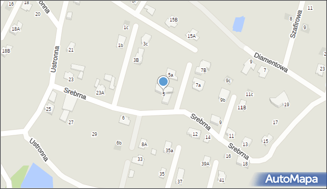 Żory, Srebrna, 5, mapa Żor