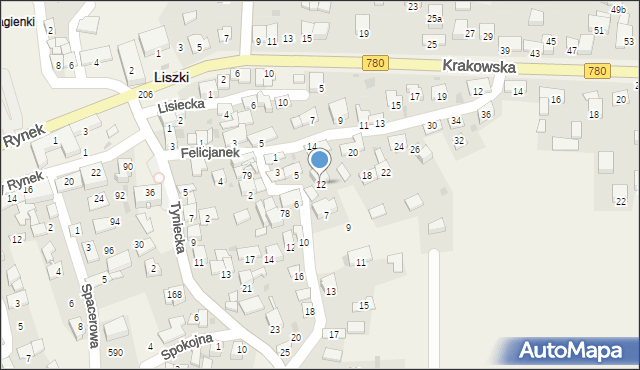 Liszki, ss. Felicjanek, 12, mapa Liszki