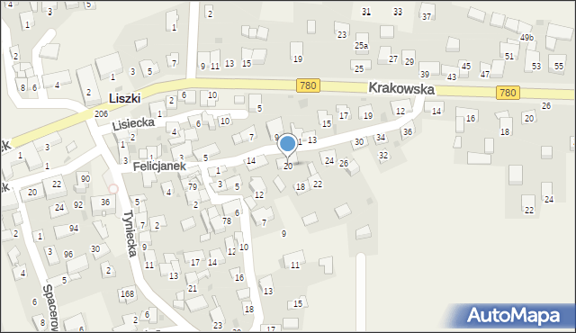 Liszki, ss. Felicjanek, 20, mapa Liszki