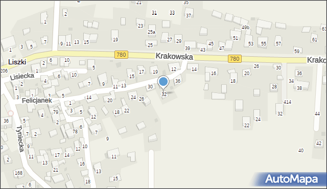 Liszki, ss. Felicjanek, 32, mapa Liszki
