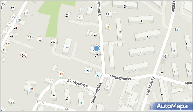 Andrychów, Starowiejska, 17, mapa Andrychów