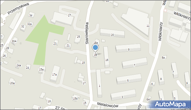 Andrychów, Starowiejska, 18, mapa Andrychów