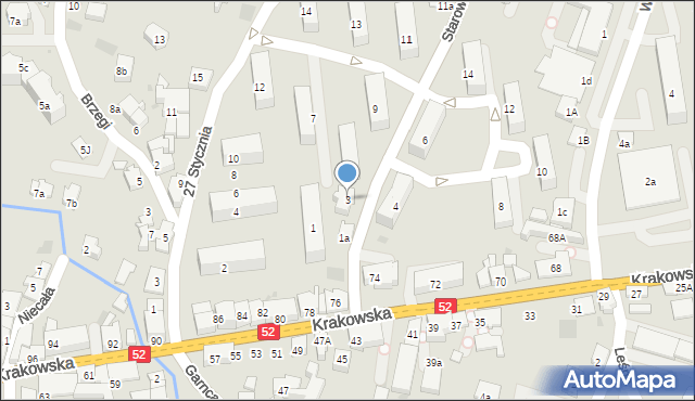 Andrychów, Starowiejska, 3, mapa Andrychów