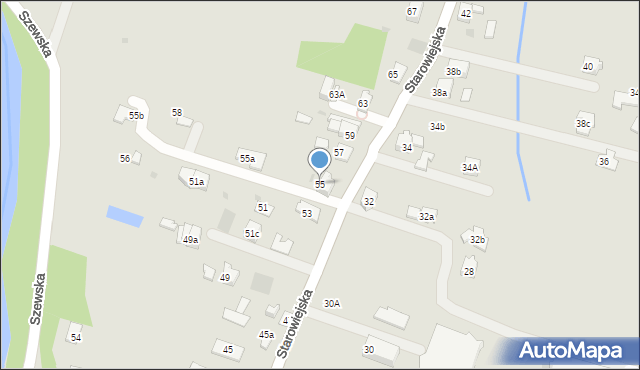 Andrychów, Starowiejska, 55, mapa Andrychów
