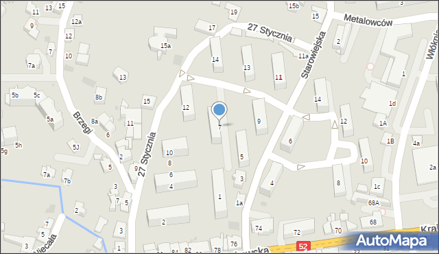 Andrychów, Starowiejska, 7, mapa Andrychów