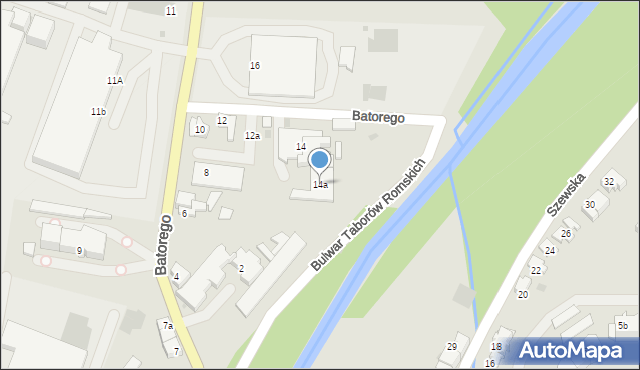 Andrychów, Stefana Batorego, 14a, mapa Andrychów