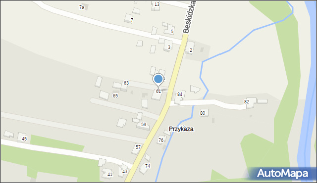 Andrychów, Stefana Batorego, 61, mapa Andrychów