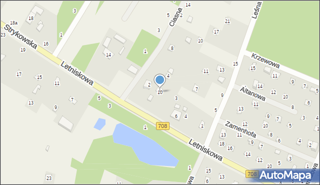 Anielin Swędowski, Strykowska, 10, mapa Anielin Swędowski
