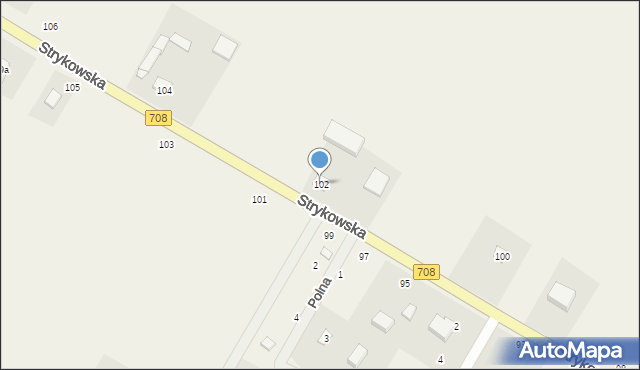 Anielin Swędowski, Strykowska, 102, mapa Anielin Swędowski