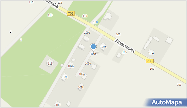 Anielin Swędowski, Strykowska, 109c, mapa Anielin Swędowski