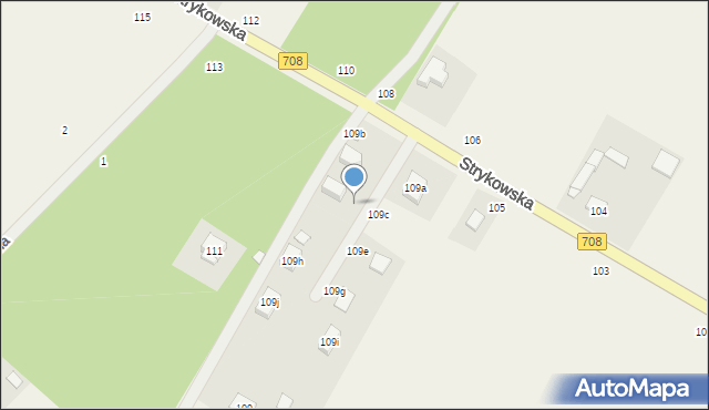 Anielin Swędowski, Strykowska, 109d, mapa Anielin Swędowski