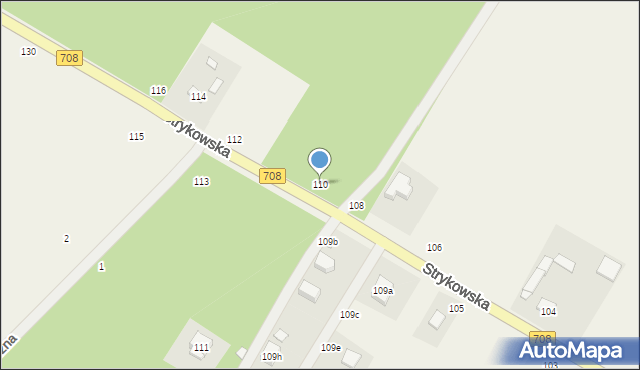 Anielin Swędowski, Strykowska, 110, mapa Anielin Swędowski