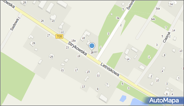 Anielin Swędowski, Strykowska, 16, mapa Anielin Swędowski