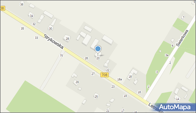 Anielin Swędowski, Strykowska, 24, mapa Anielin Swędowski